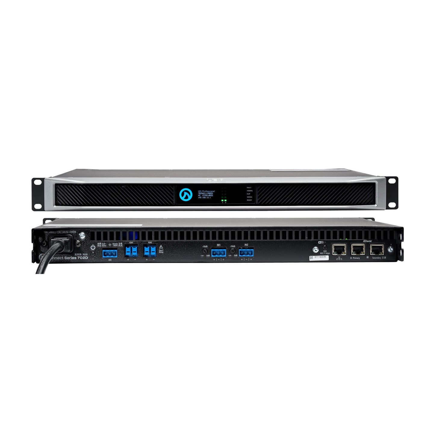 LEA Professional Connect 702D 2-Channel 700W Power Amplifier With Dante(Lea Professional Connect 702d 2 Channel 700w Power Amplifier With Dante)
