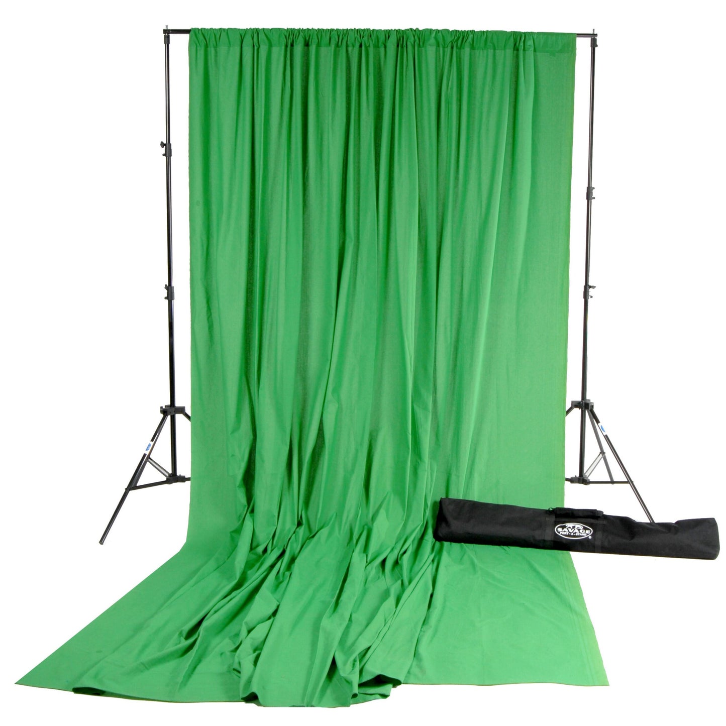 Savage 10 X 24-Feet Solid Muslin Background Kit With Port-A-Stand, Chroma Green(Savage 46pas 24 10 X 24 Feet Solid Muslin Background Kit With Port A Stand Chroma Green)