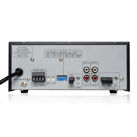 AtlasIED AA30PHD 30W Mixer Amplifier With Push‑Here Diagnostics(Atlasied Aa30phd 30w Mixer Amplifier With Push Here Diagnostics)
