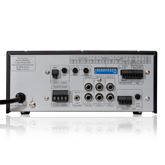 AtlasIED AA50PHD 50W Mixer Amplifier With Push‑Here Diagnostic(Atlasied Aa50phd 50w Mixer Amplifier With Push Here Diagnostic)