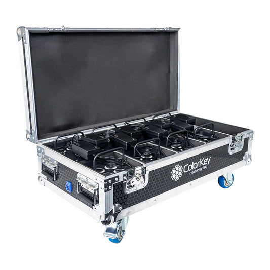 ColorKey 8-Piece Carrrying Capacity Charging Flight Case With Casters For MobilePar Mini HEX4(Colorkey 8 Piece Carrrying Capacity Charging Flight Case With Casters For Mobilepar Mini Hex4)