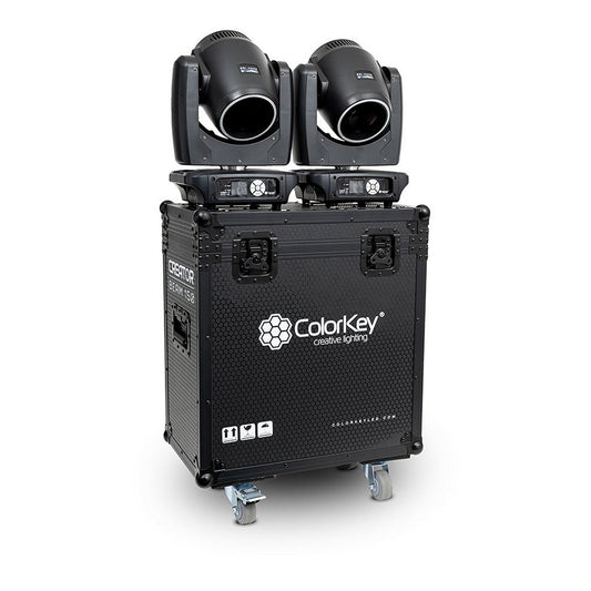 ColorKey 2-Piece Flight Case With Castors For Creator Beam 150 Moving Head Light, Black(Colorkey 2 Piece Flight Case With Castors For Creator Beam 150 Moving Head Light Black)