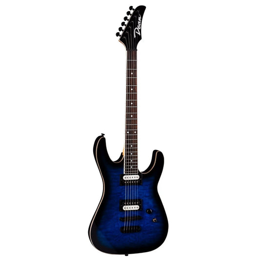 Dean Guitars MD X Quilt Maple Trans Blue Burst Electric Guitar(Dean Guitars Md X Quilt Maple Trans Blue Burst Electric Guitar)