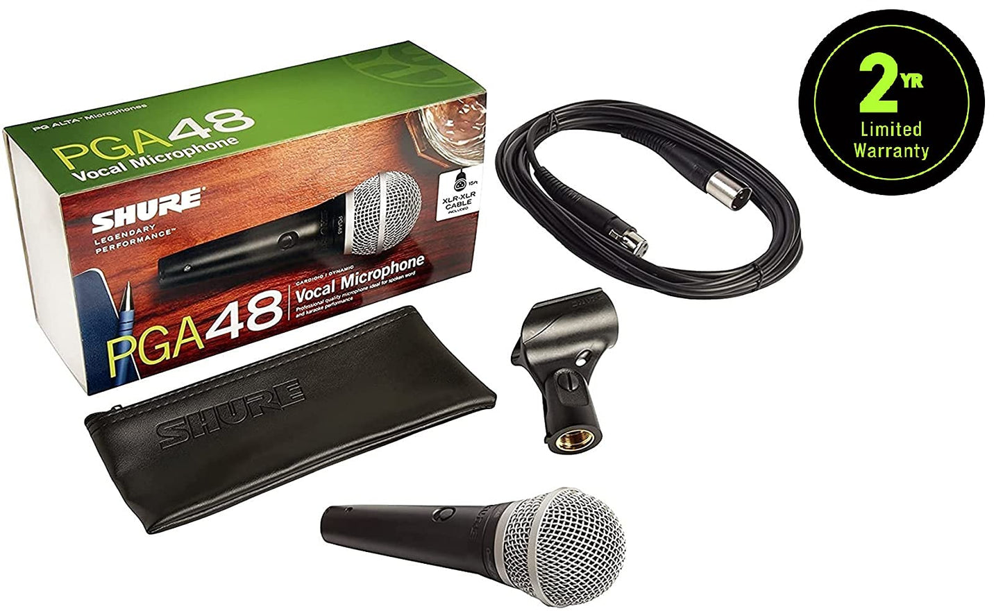 Shure PGA48-XLR Cardioid Dynamic Vocal Microphone XLR-XLR Cable(Shure Pga48 Xlr Cardioid Dynamic Vocal Microphone Xlr Xlr Cable)