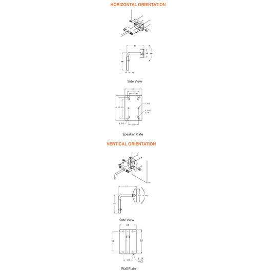 Adaptive Technologies MM-022-BT 60LB Indoor Speaker Wall Mount, Single Unit(Adaptive Technologies Mm 022 Bt 60lb Indoor Speaker Wall Mount Single Unit)