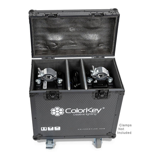 ColorKey 2-Piece Flight Case With Castors For Creator BX7 Wash Moving Head, Black(Colorkey 2 Piece Flight Case With Castors For Creator Bx7 Wash Moving Head Black)