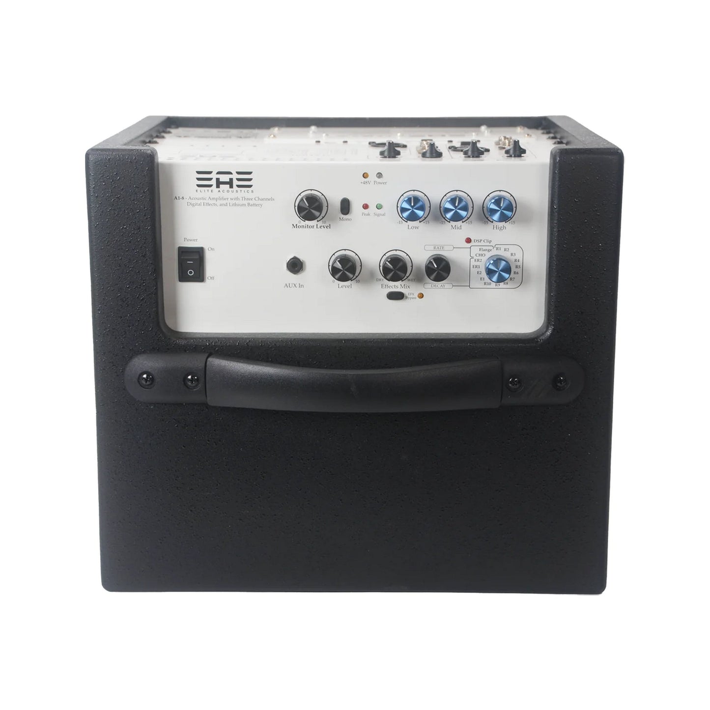 Elite Acoustics A1-8 BP 3-Channel Battery Powered Acoustic Guitar Amplifier, Black(Elite Acoustics A1 8 Bp 3 Channel Battery Powered Acoustic Guitar Amplifier Black)
