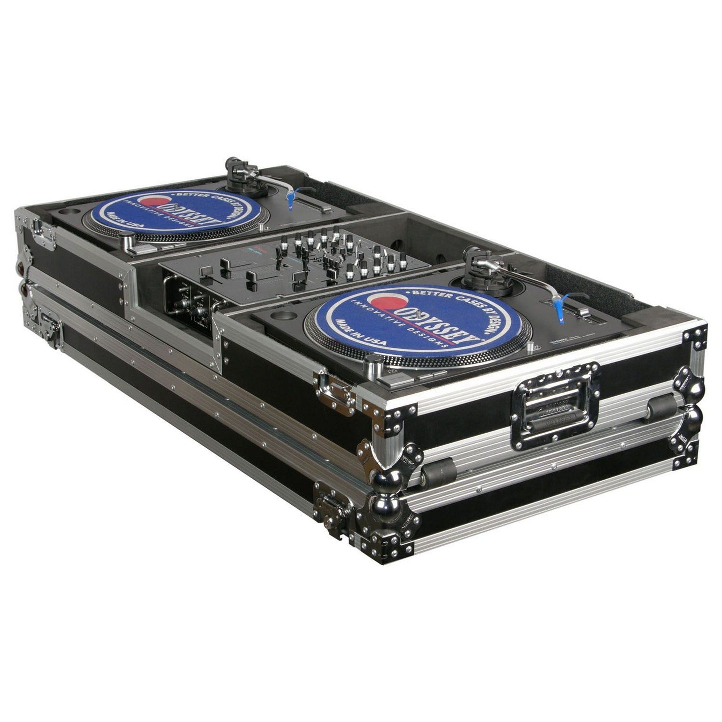 Odyssey 10-Inch Format DJ Mixer And 2 Battle Position Turntables Flight Coffin Case(Odyssey Fzbm10w 10 Inch Format Dj Mixer And 2 Battle Position Turntables Flight Coffin Case)