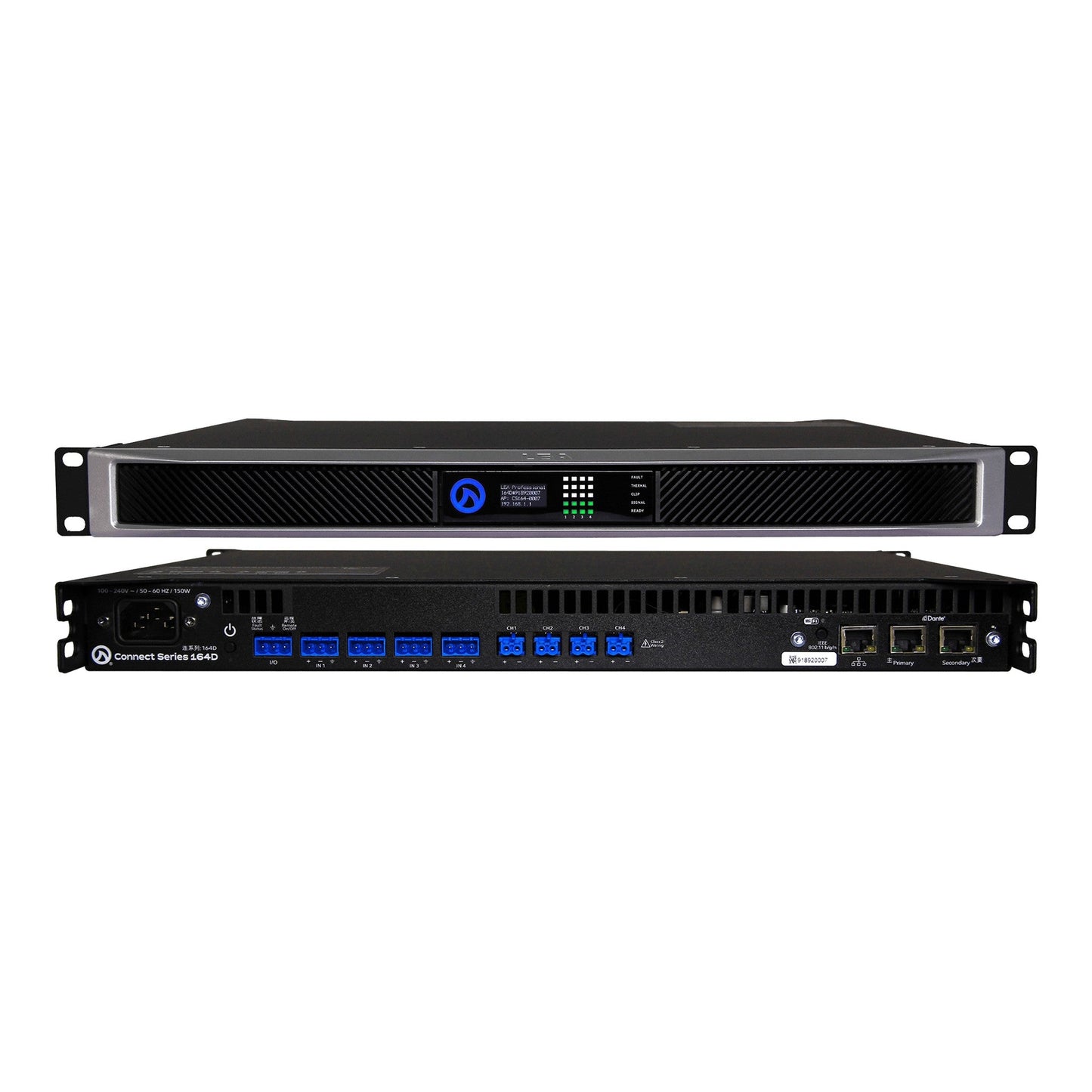 LEA Professional Connect 164D 4-Channel 160W Power Amplifier With Dante(Lea Professional Connect 164d 4 Channel 160w Power Amplifier With Dante)