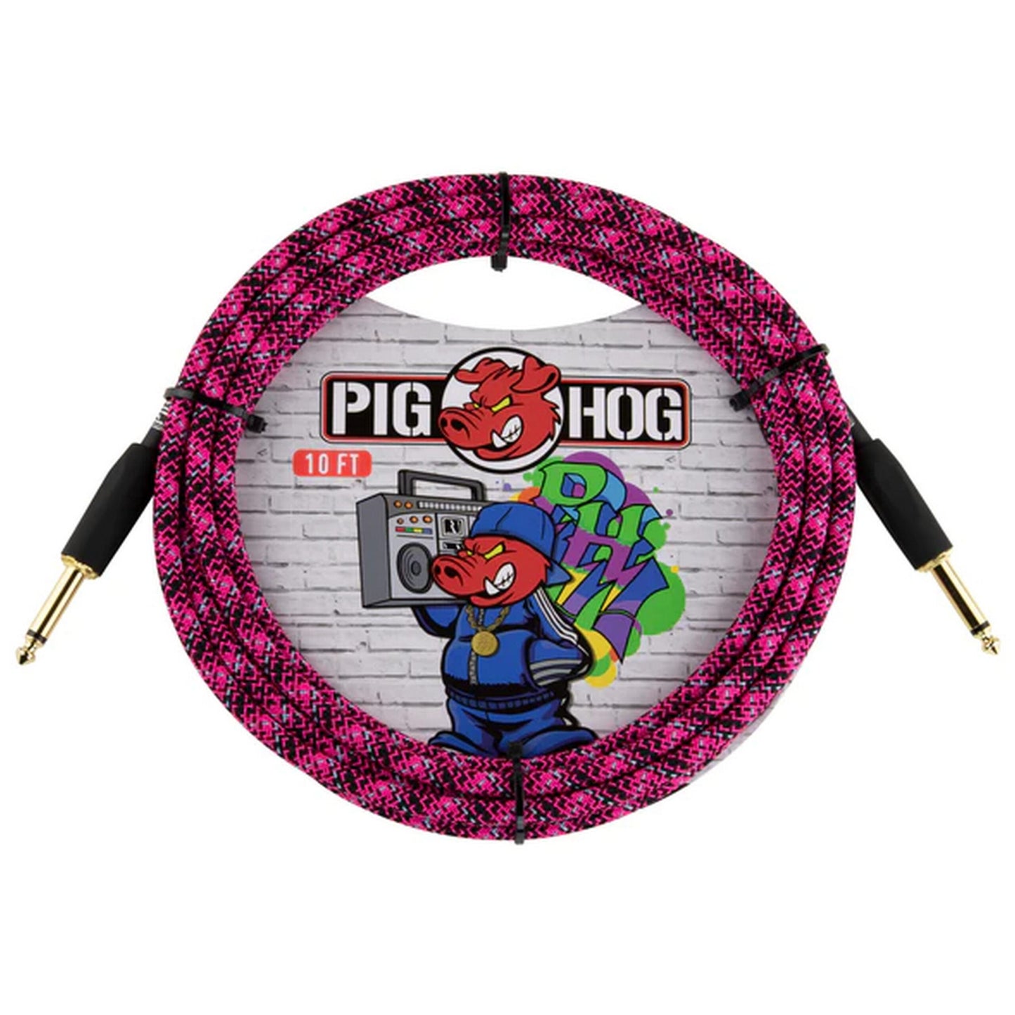 Pig Hog PCH10GPK Pink Graffiti Instrument Cable, 10-Feet Straight(Pig Hog Pch10gpk Pink Graffiti Instrument Cable 10 Feet Straight)