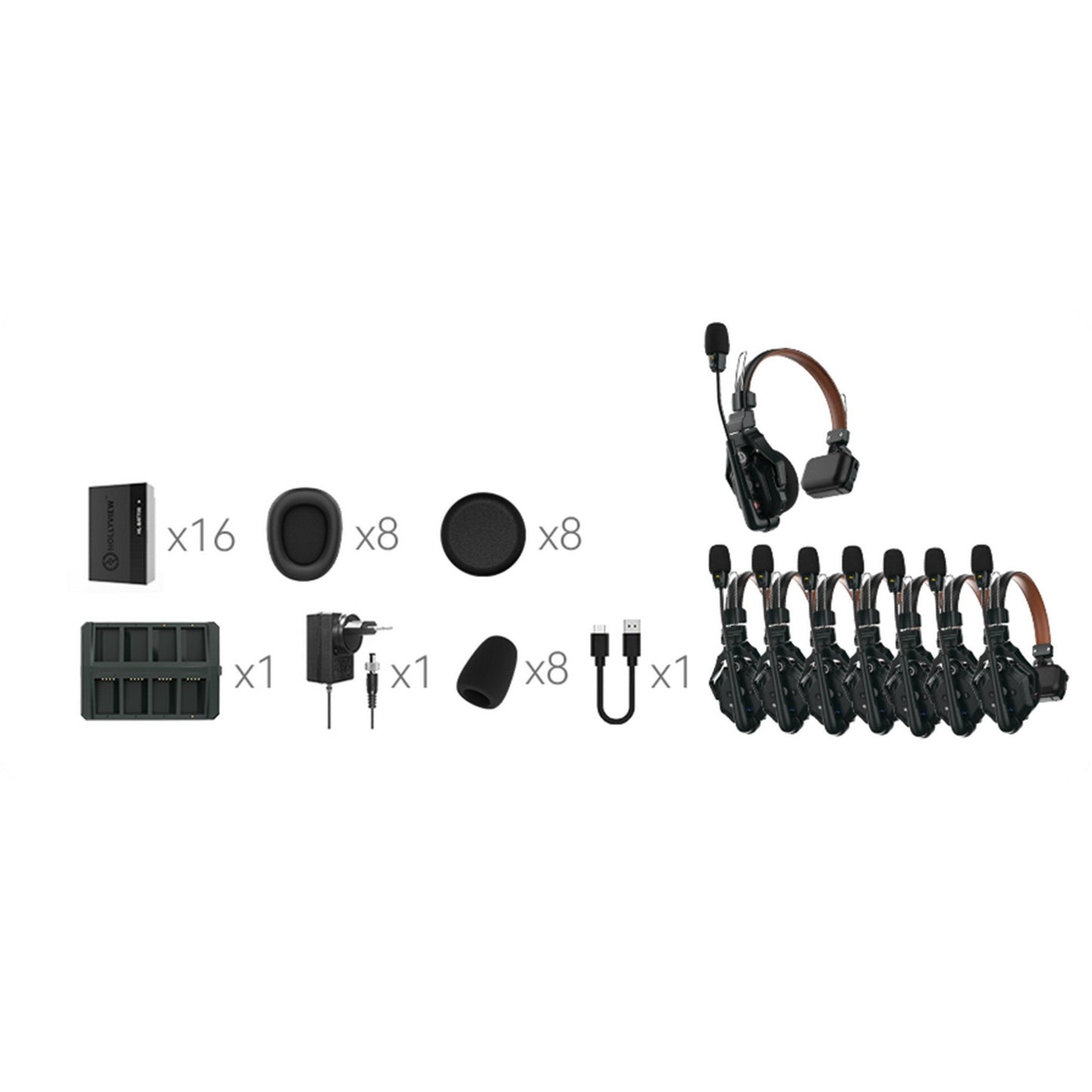 Hollyland Solidcom C1 Pro-8S 8-Person Headset Full Duplex Wireless Intercom System(Hollyland Solidcom C1 Pro 8s 8 Person Headset Full Duplex Wireless Intercom System)