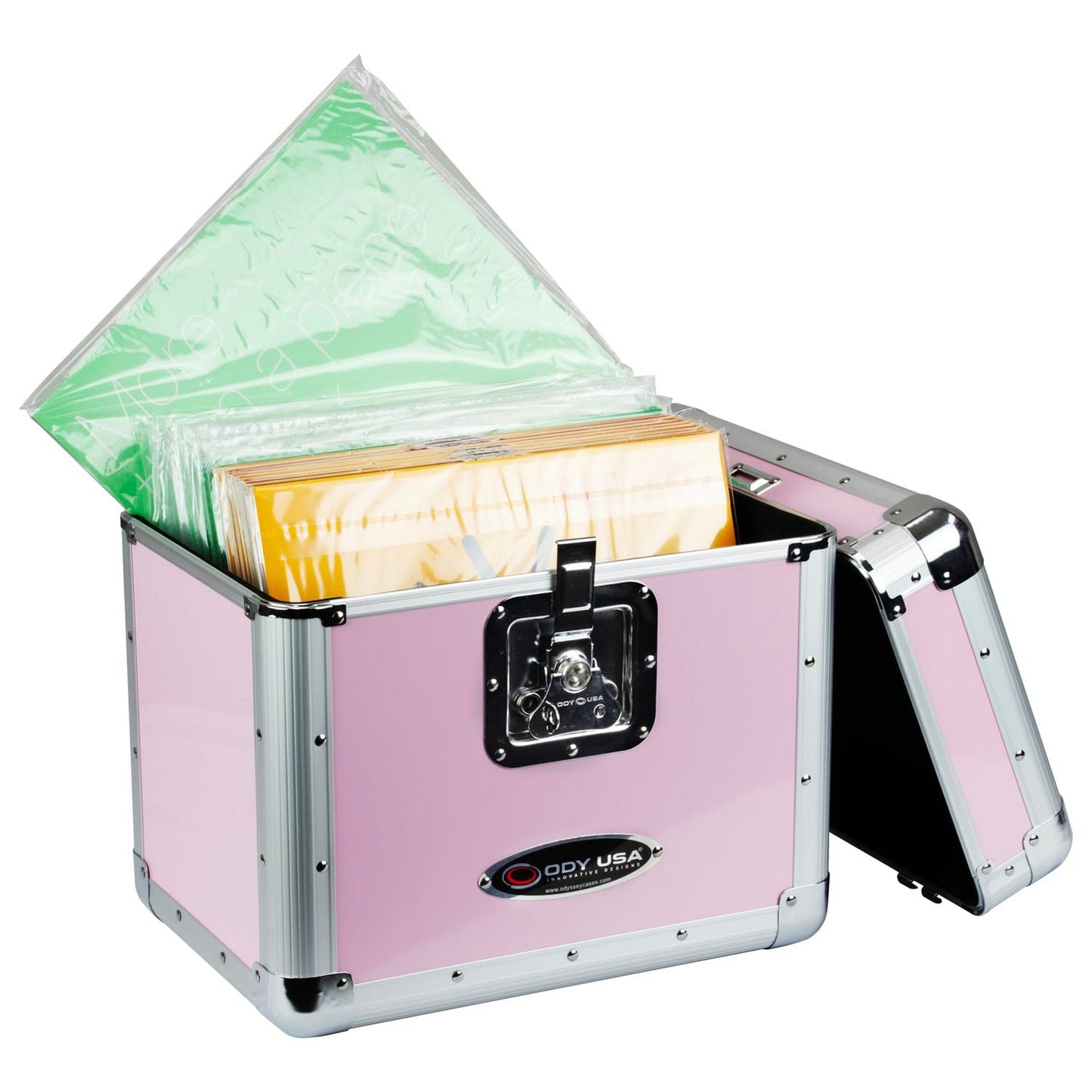 Odyssey KROM Series Pink Record/Utility Case For 70 12-Inch Vinyl Records And LPs(Odyssey Krom Series Pink Record Utility Case For 70 12 Inch Vinyl Records And Lps)