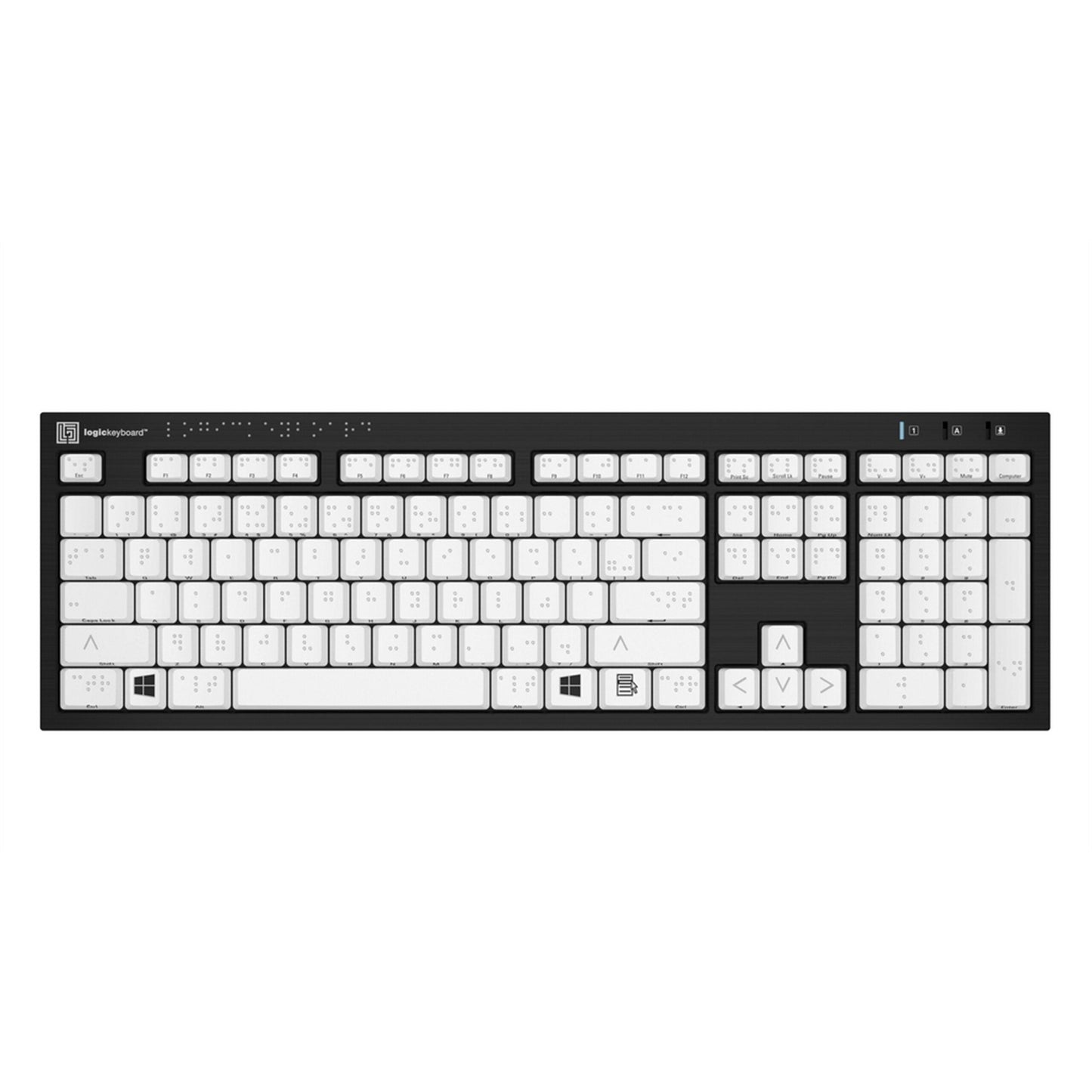 Logickeyboard Braille 6 Dot PC Nero Slim Line Keyboard, US English(Logickeyboard Lkb Braille Bjpu Us Braille 6 Dot Pc Nero Slim Line Keyboard Us English)