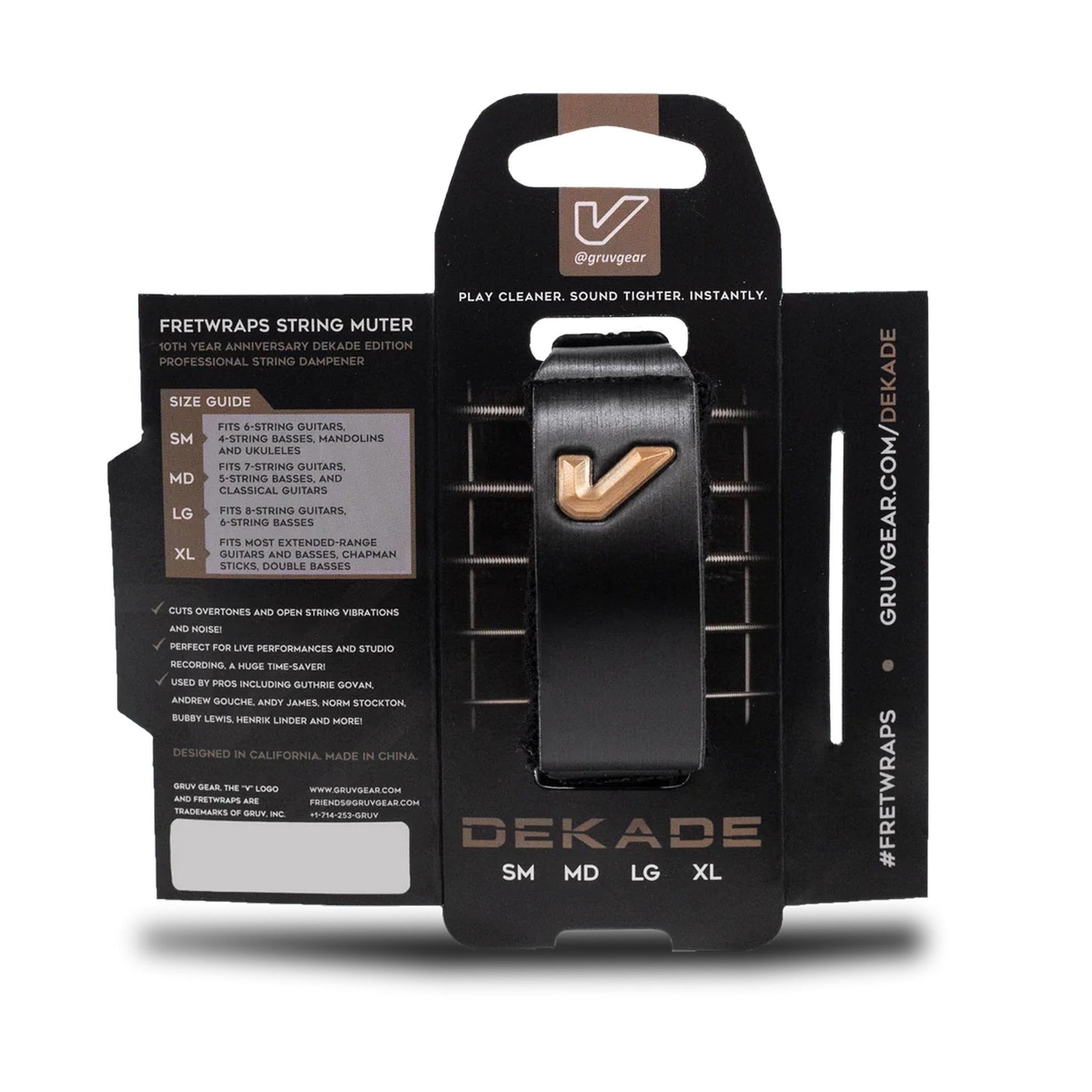 Gruv Gear FretWraps String Muter, Dekade Edition, 1-Pack, Medium(Gruv Gear Fw1 Dkd Md Medium Dekade Edition Fretwrap Black)