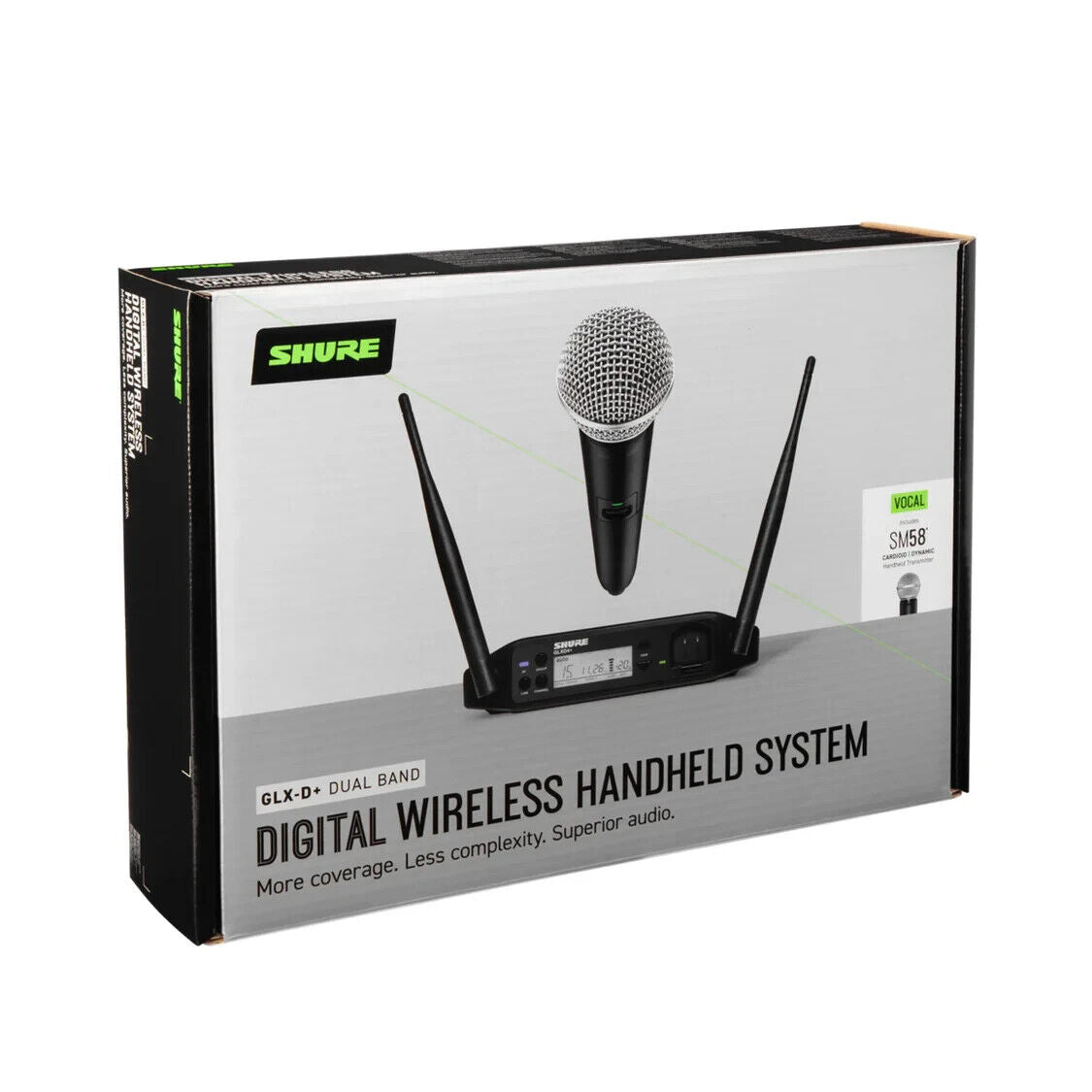 Shure GLXD24+/SM58 Digital Wireless SM58 Handheld Microphone System, Z3 2.4, 5.8 GHz(Shure Glxd24 Sm58 Digital Wireless Sm58 Handheld Microphone System Z3 2 4 5 8 Ghz)