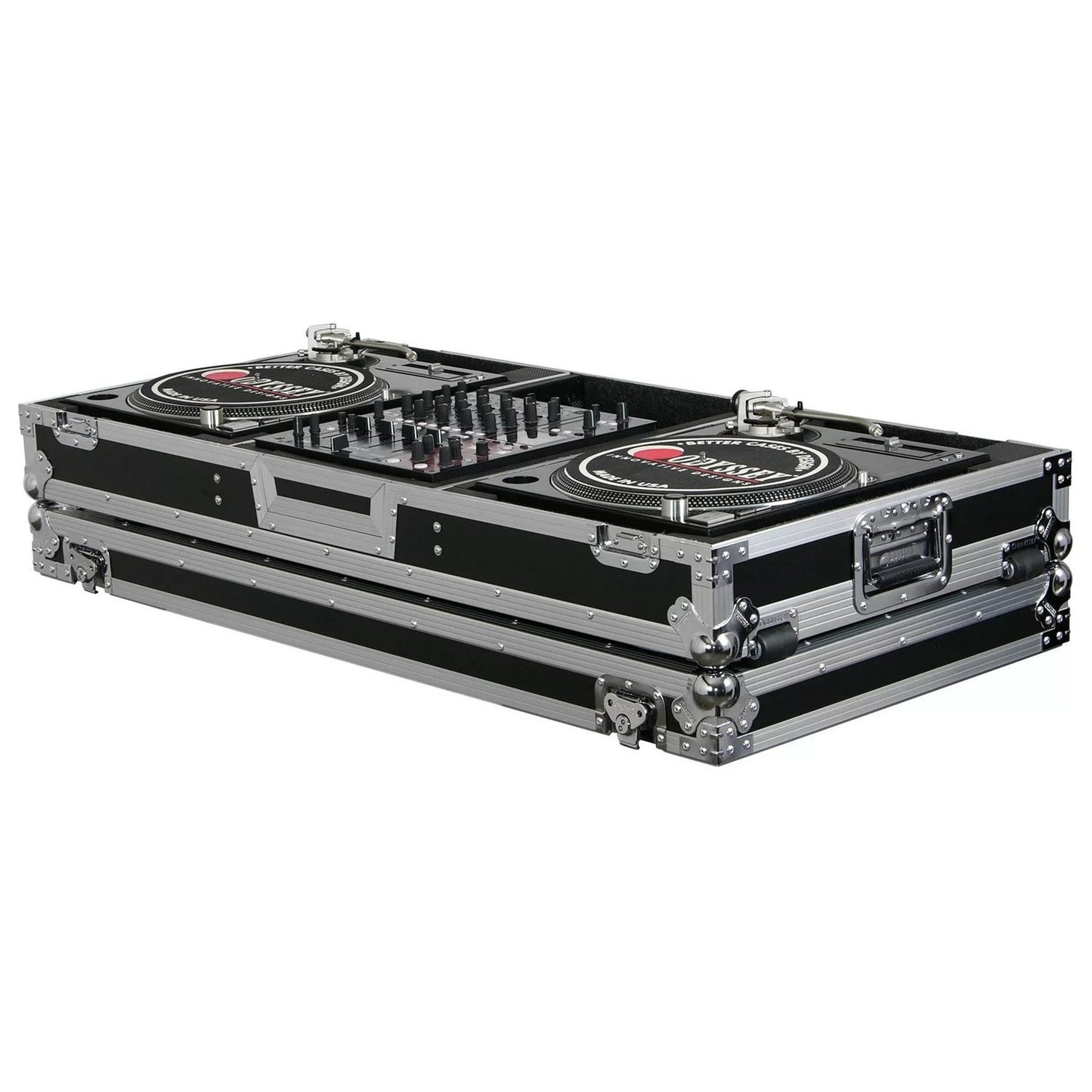 Odyssey 12-Inch Format DJ Mixer And 2 Battle Position Turntables Flight Coffin Case(Odyssey Fzbm12w 12 Inch Format Dj Mixer And 2 Battle Position Turntables Flight Coffin Case)
