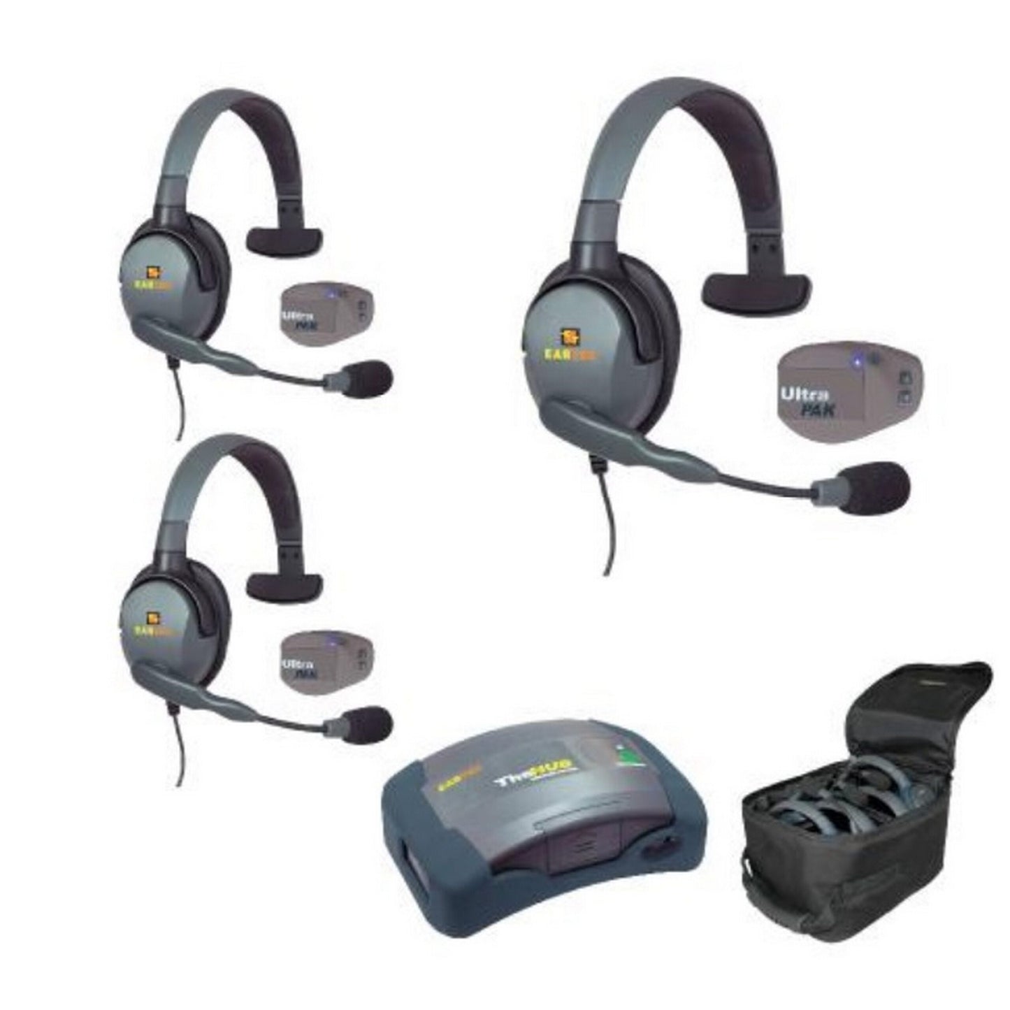 Eartec UPMX4GS3 3-Person Full Duplex Wireless Intercom With 3 UltraPAK And Max4G Single Headsets(Eartec Upmx4gs3 3 Person Full Duplex Wireless Intercom With 3 Ultrapak And Max4g Single Headsets)