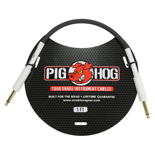  Pig Hog PH1 1ft 1/4-Inch To 1/4-Inch 8mm Instrument Cable(Pig Hog Ph1 1ft 1 4 Inch To 1 4 Inch 8mm Instrument Cable)