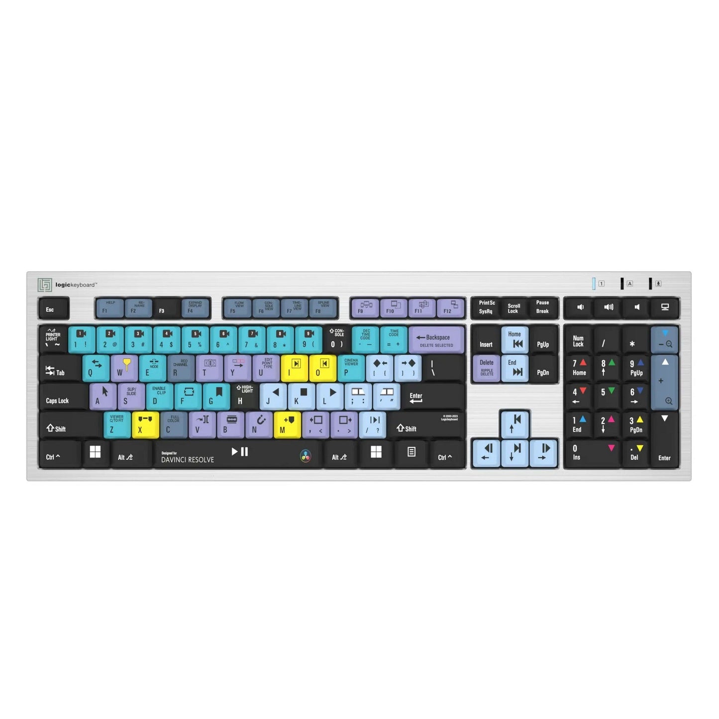  Logickeyboard DaVinci Resolve Silver Slimline Short Keyboard For Windows(Logickeyboard Davinci Resolve Silver Slimline Short Keyboard For Windows)