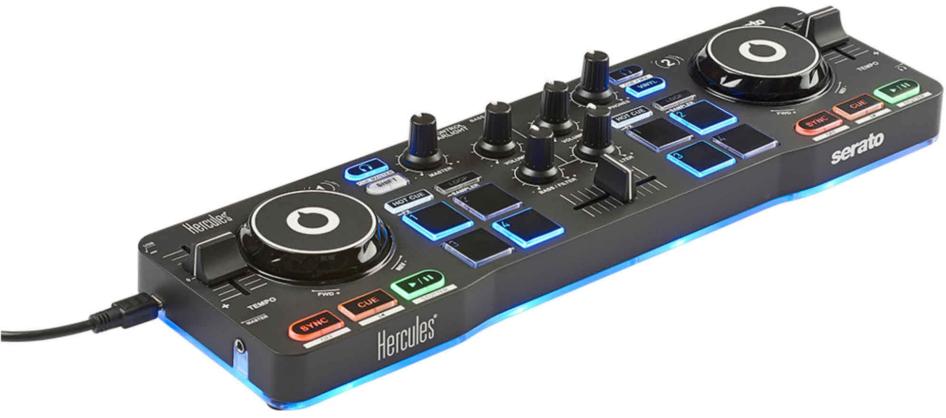  Hercules DJControl Starlight DJ Compact Controller With Built-in Sound Card For Serato(Hercules Djcontrol Starlight Dj Compact Controller With Built In Sound Card For Serato)