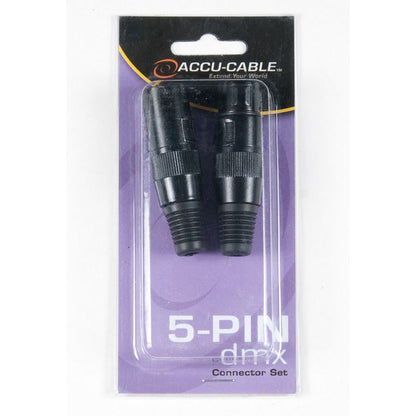  Accu Cable ACXLR5PSET 5-Pin, 1 Male And 1 Female XLR Connectors With Gold Pins(Adj Acxlr5pset 5 Pin 1 Male And 1 Female Xlr Connectors With Gold Pins)