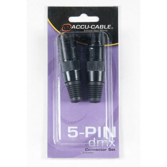  Accu Cable ACXLR5PSET 5-Pin, 1 Male And 1 Female XLR Connectors With Gold Pins(Adj Acxlr5pset 5 Pin 1 Male And 1 Female Xlr Connectors With Gold Pins)