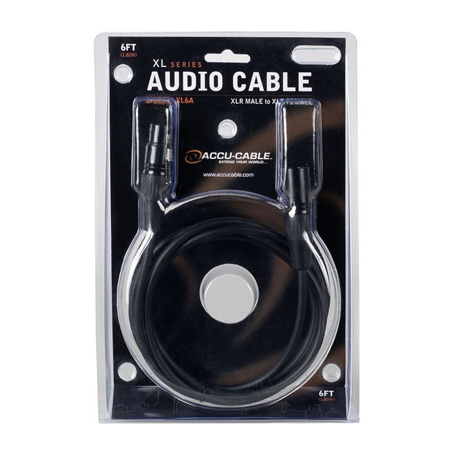  Accu Cable XL6A 6-Foot 3-Pin XLR Male To XLR Female Cable(Accu Cable Xl6a 6 Foot 3 Pin Xlr Male To Xlr Female Cable)