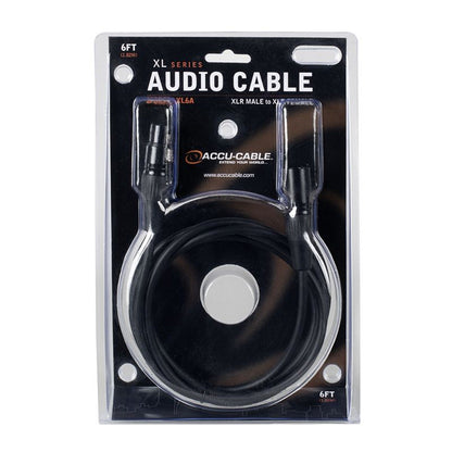  Accu Cable XL6A 6-Foot 3-Pin XLR Male To XLR Female Cable(Accu Cable Xl6a 6 Foot 3 Pin Xlr Male To Xlr Female Cable)