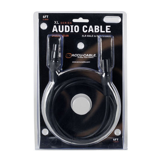  Accu Cable XL6A 6-Foot 3-Pin XLR Male To XLR Female Cable(Accu Cable Xl6a 6 Foot 3 Pin Xlr Male To Xlr Female Cable)