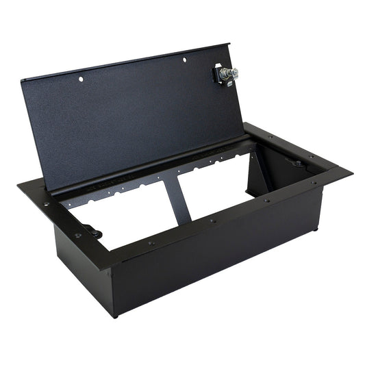  Ace Backstage Co. 124L3BK-FF Double Wide Pocket Flush Flange/Locking Lid With Hex Lock, Black(Ace Backstage Co 124l3bk Ff Double Wide Pocket Flush Flange Locking Lid With Hex Lock Black)