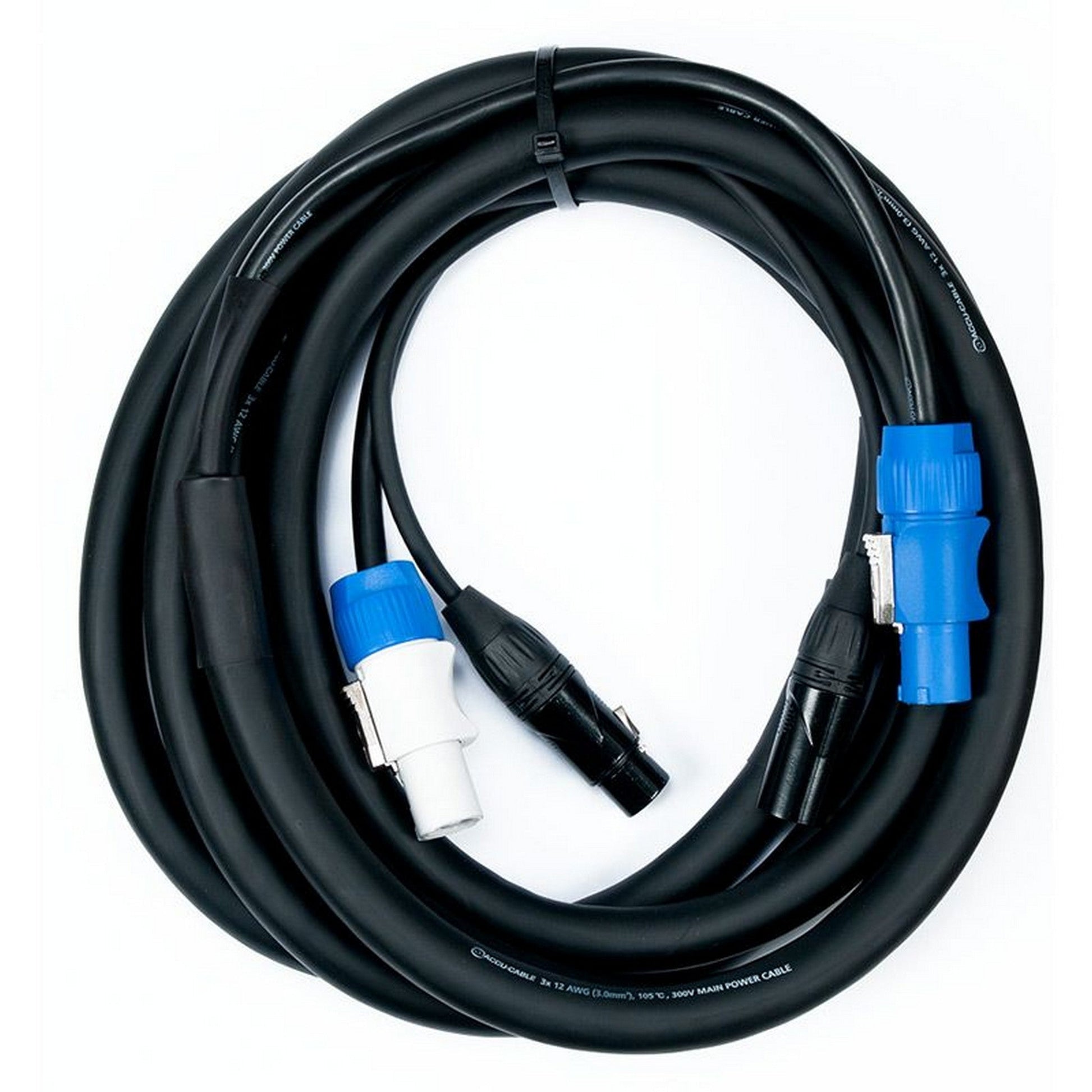  Accu Cable AC3PPCON12 3-Pin XLR DMX Locking Power Link Cable, 12-Feet(Accu Cable Ac3ppcon12 3 Pin Xlr Dmx Locking Power Link Cable 12 Feet)