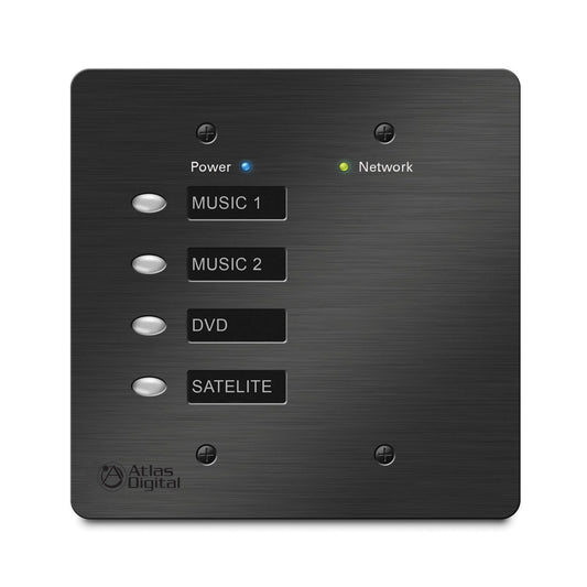  AtlasIED BBWP-S4B BlueBridge 4-Button Audio Controller, Black(Atlasied Bbwp S4b Bluebridge 4 Button Audio Controller Black)