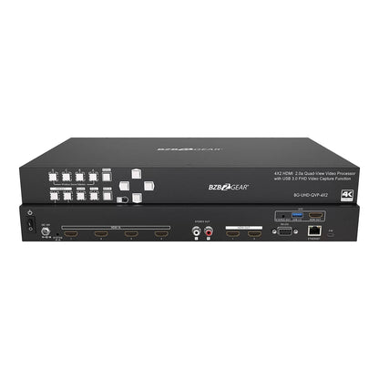  BZBGEAR BG-UHD-QVP-4X2 4K/UHD 4X2 Seamless Multiviewer/Presentation Switcher/Scaler(Bzbgear Bg Uhd Qvp 4x2 4k Uhd 4x2 Seamless Multiviewer Presentation Switcher Scaler)