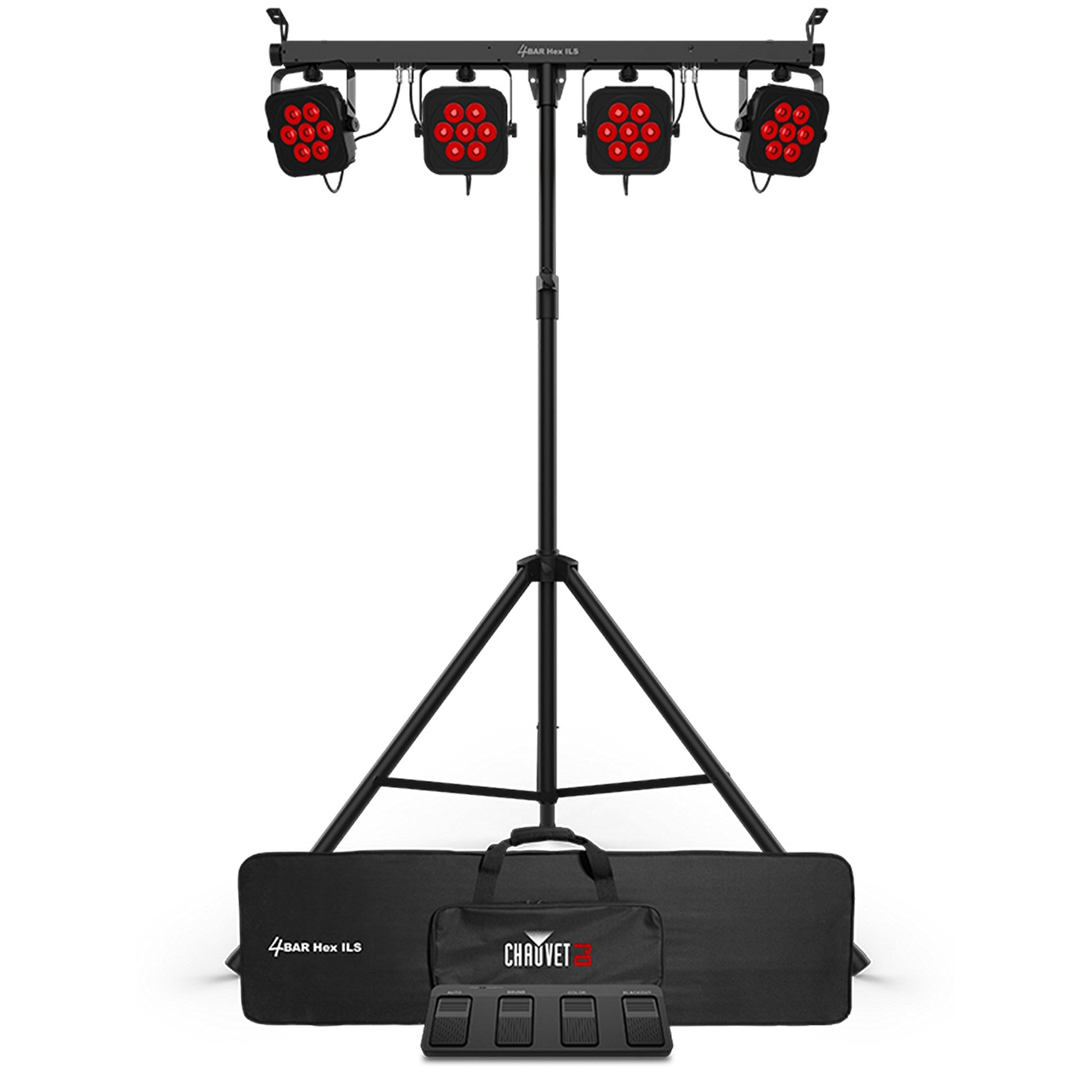  Chauvet DJ 4BAR Hex ILS RGBAW+UV LED Wash Lights With T Bar(Chauvet Dj 4bar Hex Ils Rgbawuv Led Wash Lights With T Bar)