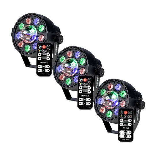  ColorKey Party Light FX Quad-Color LED Wash Lights 3-Pack Bundle(Colorkey Party Light Fx Quad Color Led Wash Lights 3 Pack Bundle)