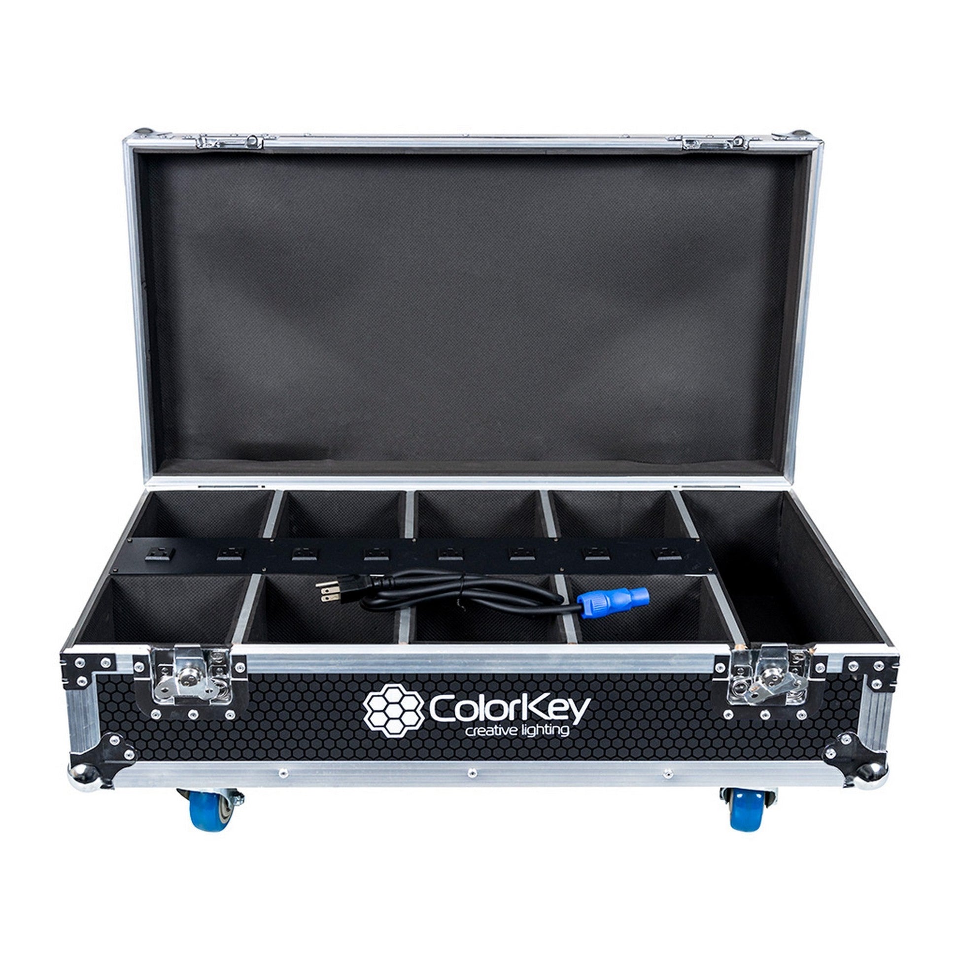  ColorKey 8-Piece Carrrying Capacity Charging Flight Case With Casters For MobilePar Mini HEX4(Colorkey 8 Piece Carrrying Capacity Charging Flight Case With Casters For Mobilepar Mini Hex4)
