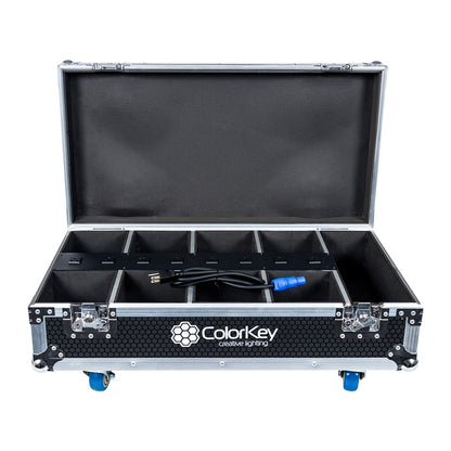  ColorKey 8-Piece Carrrying Capacity Charging Flight Case With Casters For MobilePar Mini HEX4(Colorkey 8 Piece Carrrying Capacity Charging Flight Case With Casters For Mobilepar Mini Hex4)