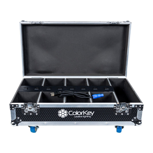 ColorKey 8-Piece Carrrying Capacity Charging Flight Case With Casters For MobilePar Mini HEX4(Colorkey 8 Piece Carrrying Capacity Charging Flight Case With Casters For Mobilepar Mini Hex4)