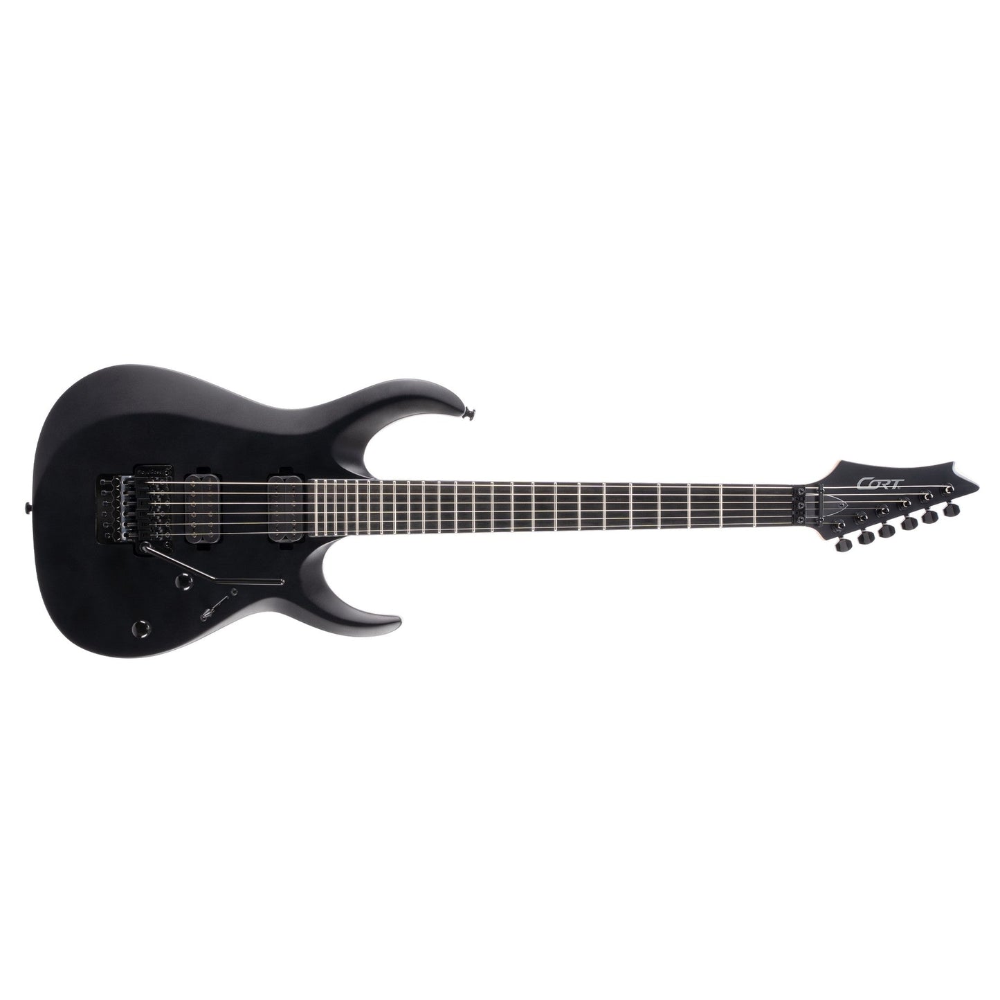  Cort X500 Menace Multi-Scale 6-string Electric Guitar, Black Satin(Cort X500 Menace Multi Scale 6 String Electric Guitar Black Satin)
