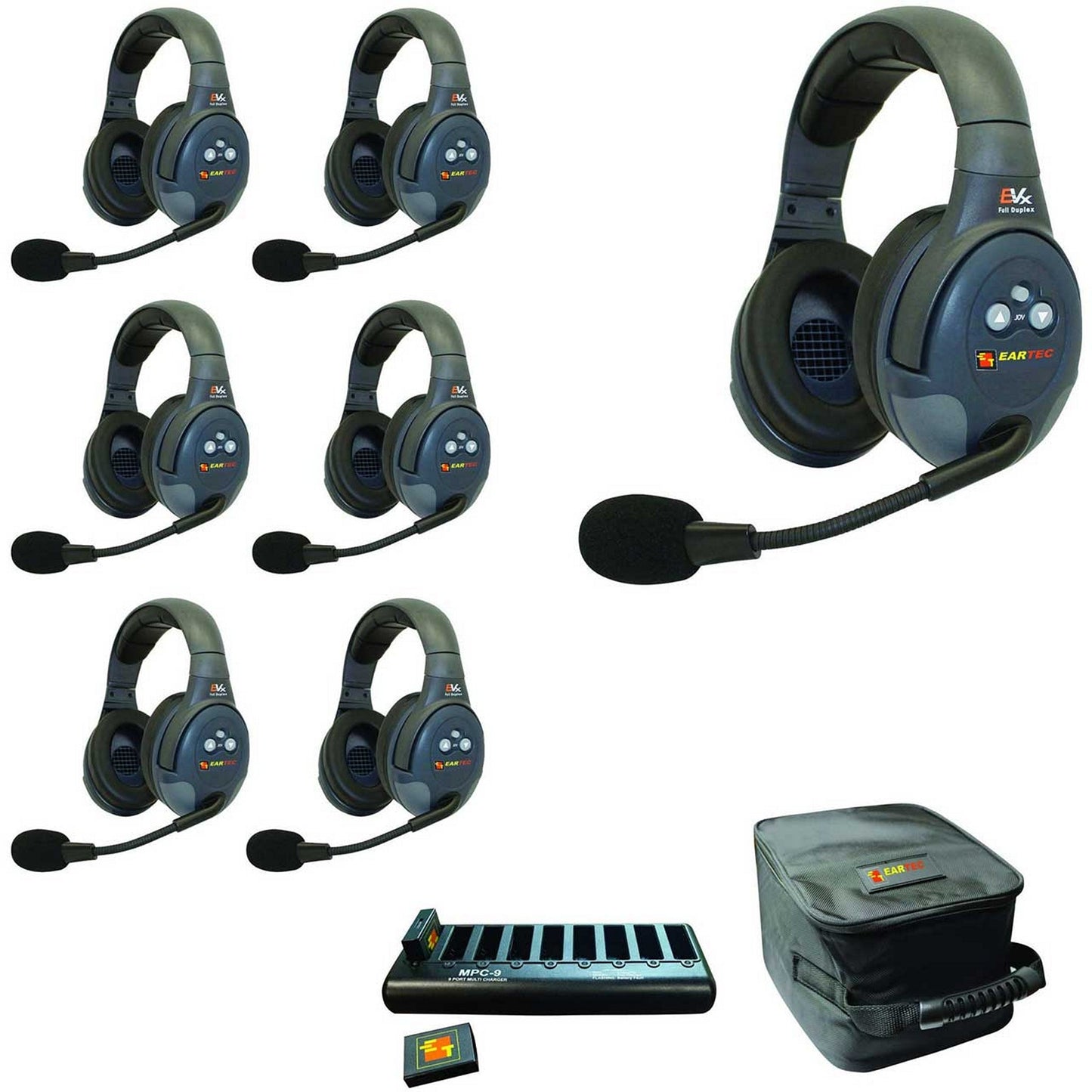  Eartec EVADE EVX7D Full Duplex Wireless Intercom System With 7 Dual Speaker Headsets(Eartec Evade Evx7d Full Duplex Wireless Intercom System With 7 Dual Speaker Headsets)