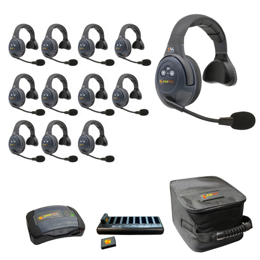  Eartec EVADE EVX12S-CM Full Duplex Dual Channel Wireless Intercom System With 12 Single Speaker Headsets(Eartec Evade Evx12s Cm Full Duplex Dual Channel Wireless Intercom System With 12 Single Speaker Headsets)