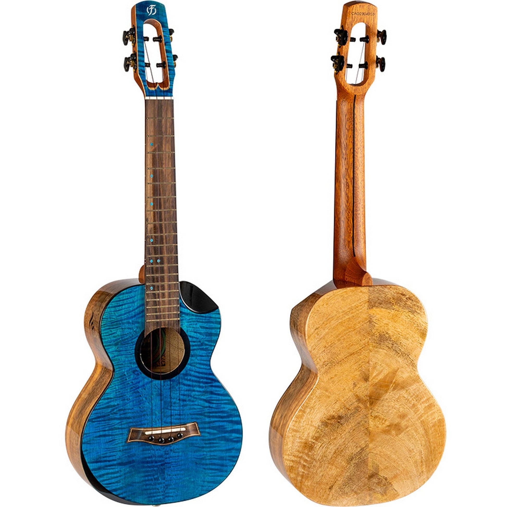  Flight Comet EQ-A Tenor Solid Flamed Maple Rosewood Ukulele, Blue(Flight Comet Eq A Tenor Solid Flamed Maple Rosewood Ukulele Blue)