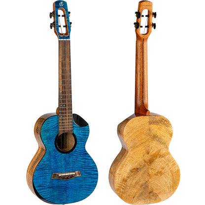  Flight Comet EQ-A Tenor Solid Flamed Maple Rosewood Ukulele, Blue(Flight Comet Eq A Tenor Solid Flamed Maple Rosewood Ukulele Blue)