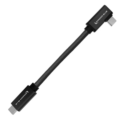  Kondor Blue 6-Inch USB-C Right Angle To Straight Cable For 8K Video Transfer(Kondor Blue 6 Inch Usb C Right Angle To Straight Cable For 8k Video Transfer)