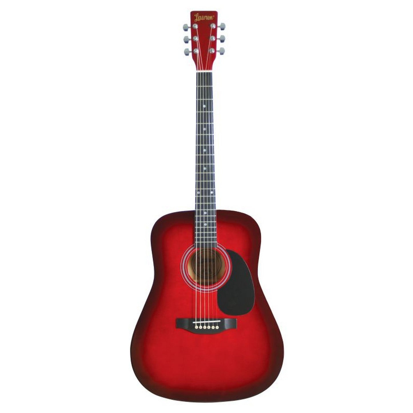  Lauren LA125RD 6-String Dreadnought Acoustic Guitar, Red(Lauren La125rd 6 String Dreadnought Acoustic Guitar Red)