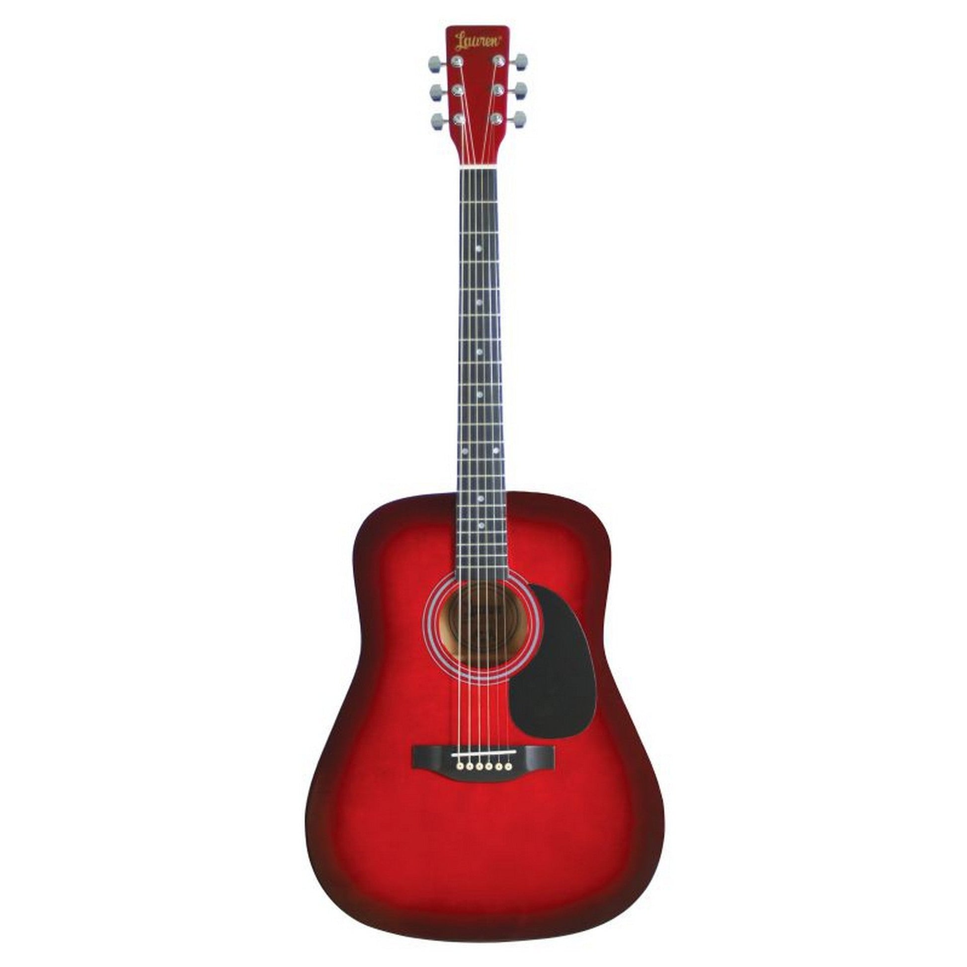  Lauren LA125RD 6-String Dreadnought Acoustic Guitar, Red(Lauren La125rd 6 String Dreadnought Acoustic Guitar Red)