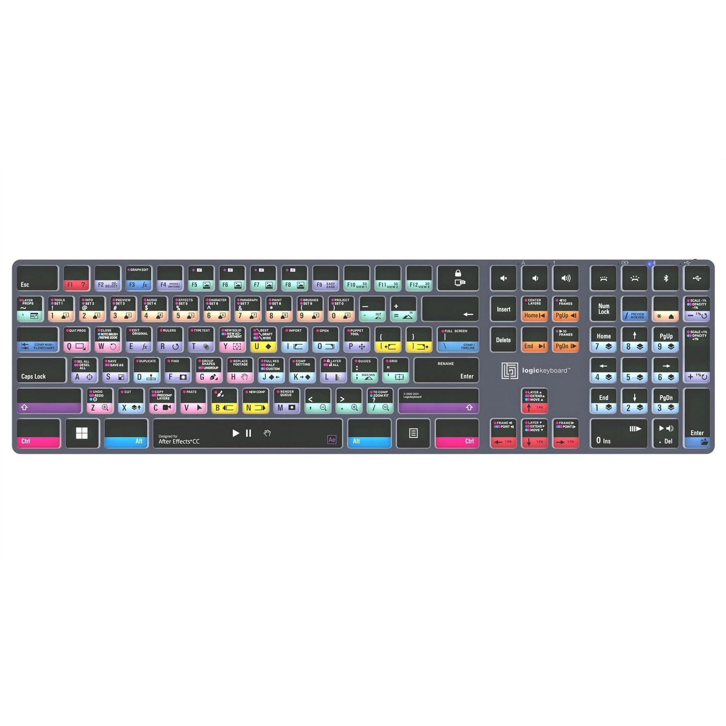  Logickeyboard TITAN Wireless Backlit Keyboard For Adobe After Effects CC, US Windows(Logickeyboard Titan Wireless Backlit Keyboard For Adobe After Effects Cc Us Windows)