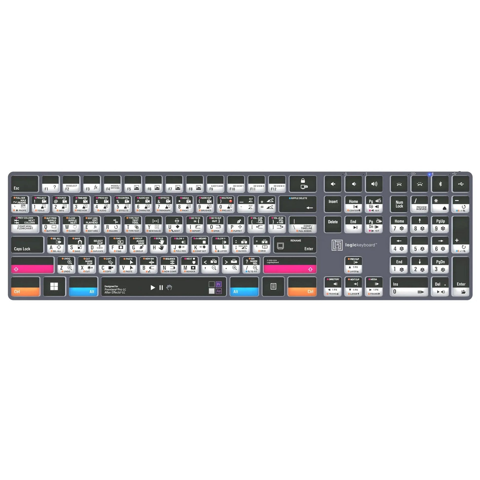  Logickeyboard TITAN Wireless Backlit Keyboard For Premiere Pro/After Effects, PC, US Windows(Logickeyboard Titan Wireless Backlit Keyboard For Premiere Pro After Effects Pc Us Windows)