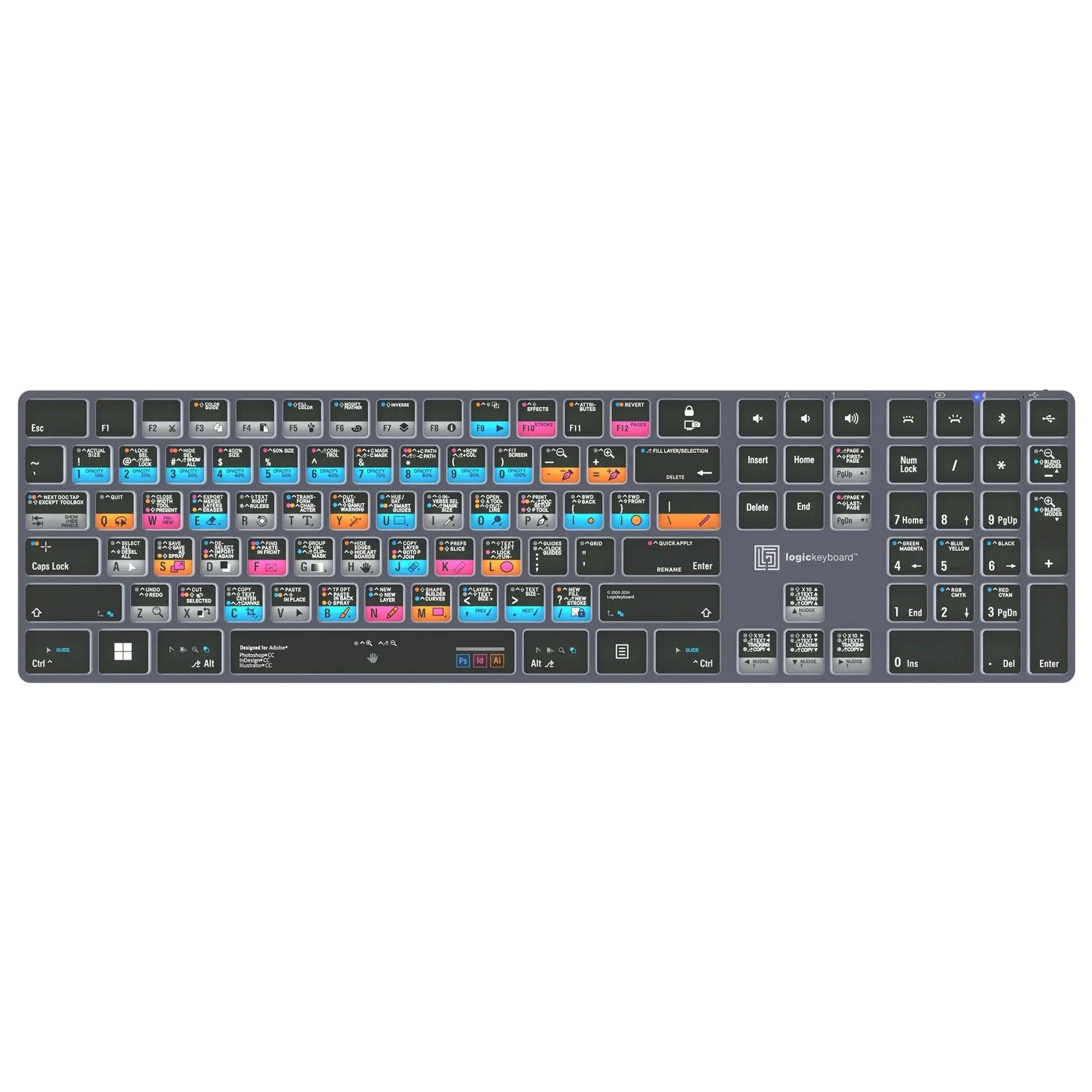  Logickeyboard TITAN Wireless Backlit Keyboard For Adobe Graphic Designer, US Windows(Logickeyboard Titan Wireless Backlit Keyboard For Adobe Graphic Designer Us Windows)