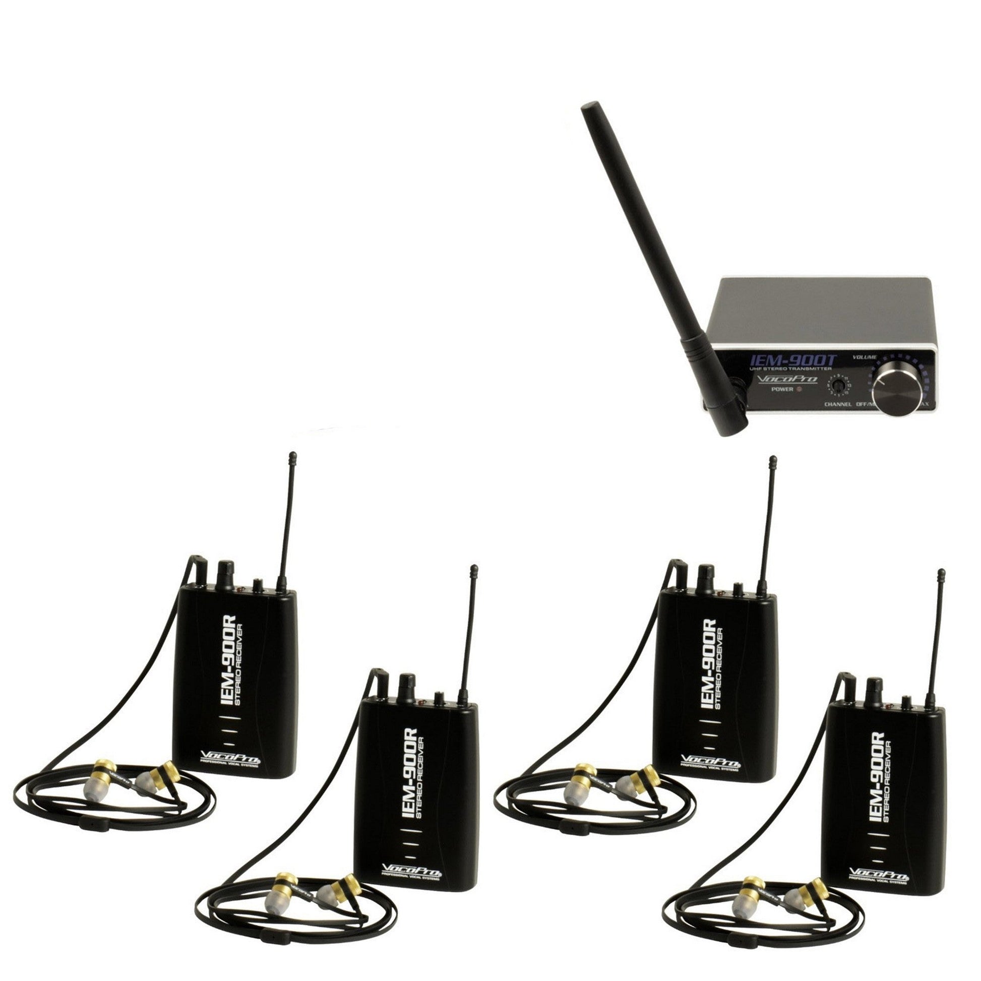  VocoPro IEM-900-ST4 Wireless Assistive Listening System, 4 Receivers/1 Transmitter(Vocopro Iem 900 St4 Wireless Assistive Listening System 4 Receivers 1 Transmitter)